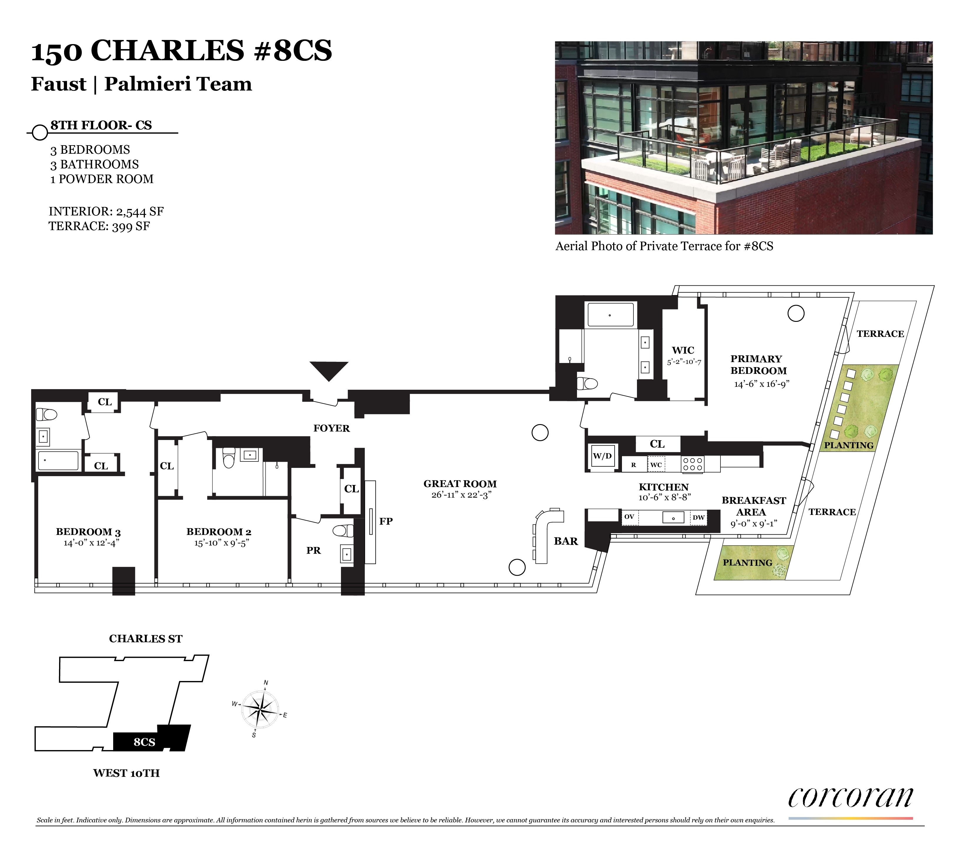 Condominium for Sale at 150 CHARLES ST, 8CS West Village, New York, NY 10014