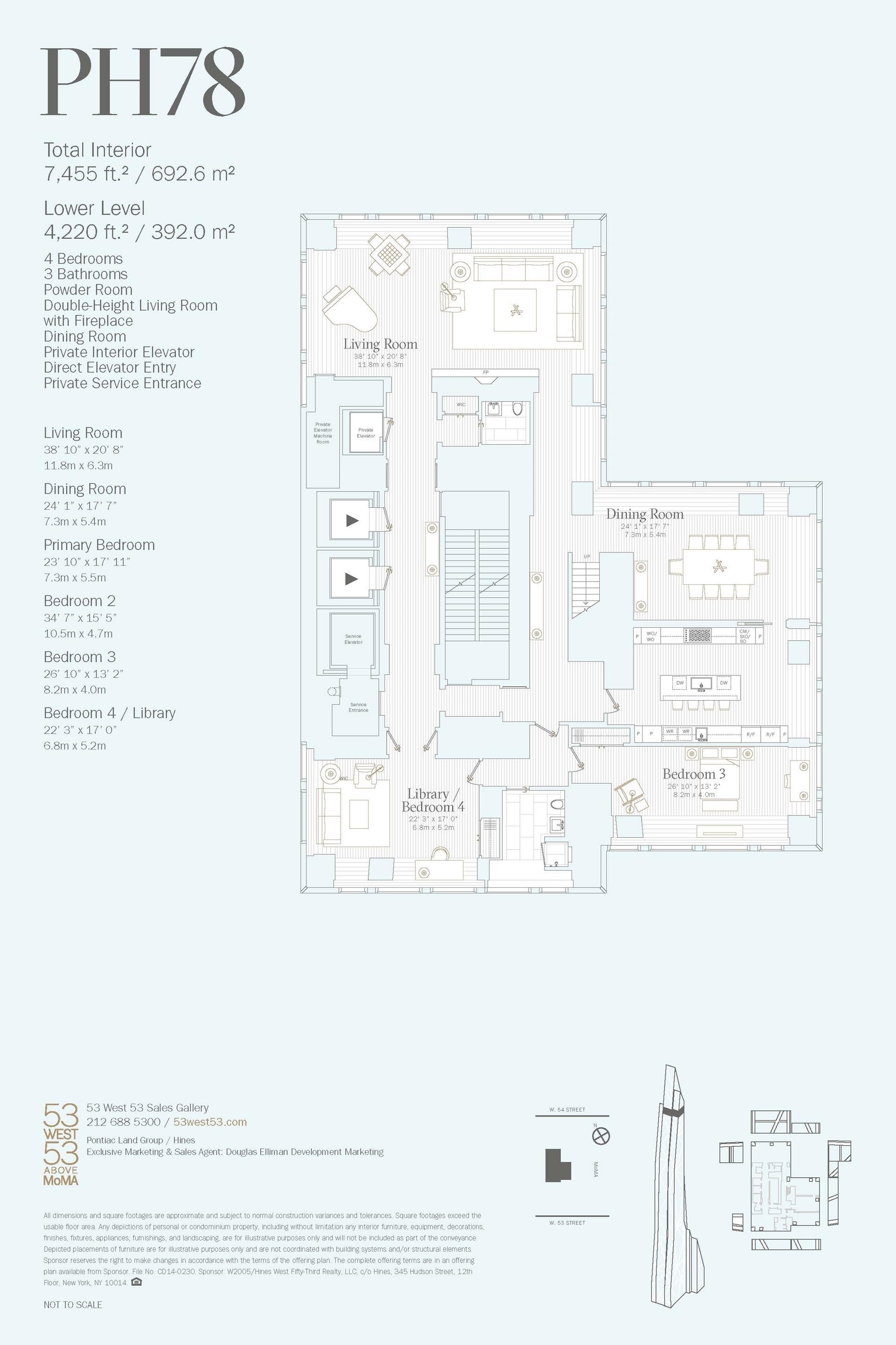 2. Condominiums for Sale at 53W53, 53 53RD ST W, PH78 Midtown West, New York, NY 10019