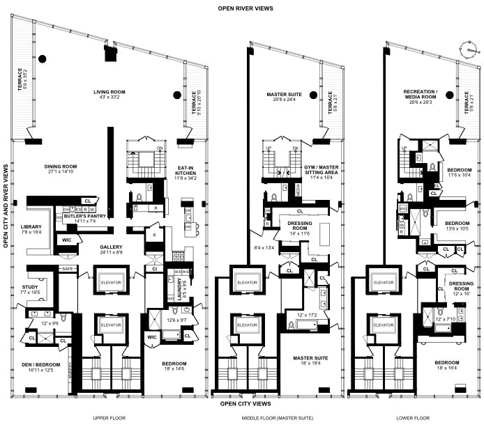 Condominium for Sale at 165 CHARLES ST, TRIPLEX West Village, New York, New York 10014
