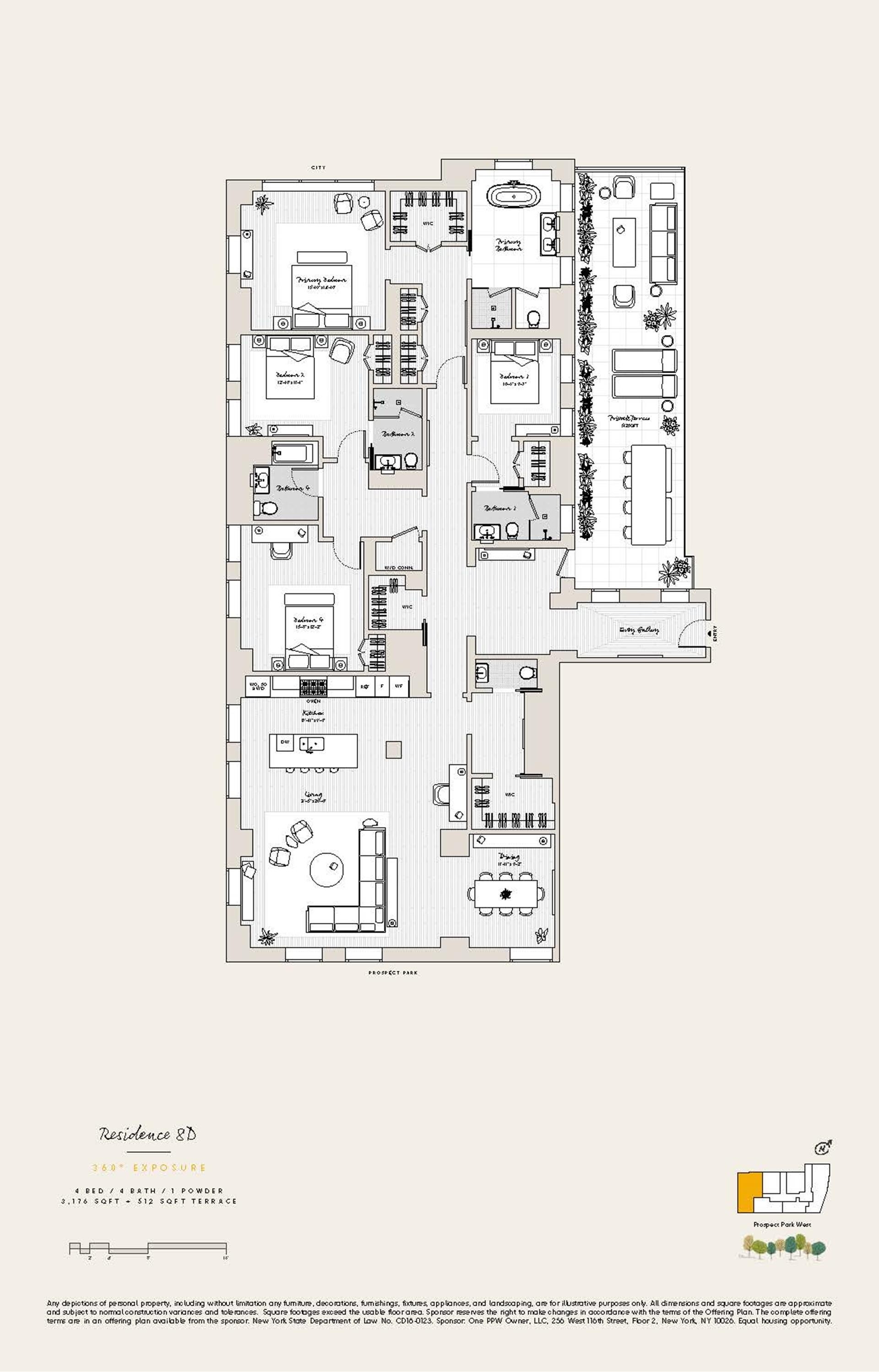 1. Condominiums 為 特賣 在 1 PROSPECT PARK W, 8D Park Slope, Brooklyn, 纽约 11215